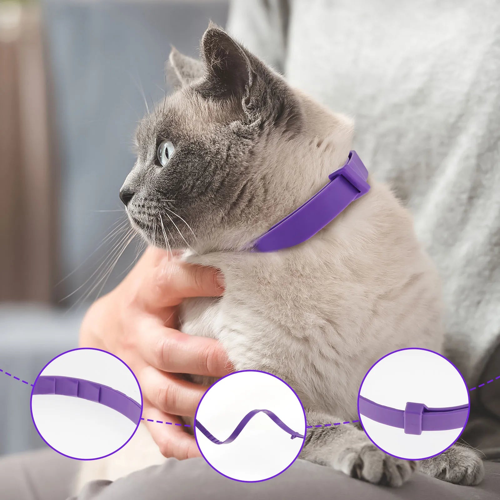 Calming Cat Collars 4Pcs - Soothing Pheromone for Anxiety Relief