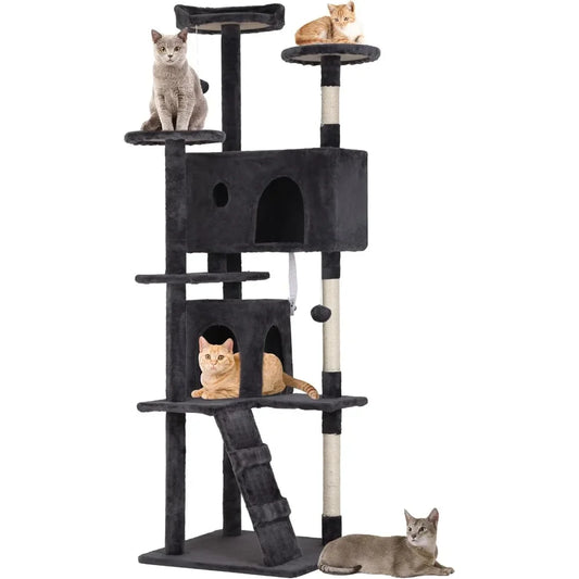 70in Cat Tree Tower: Multi-Level Activity Center