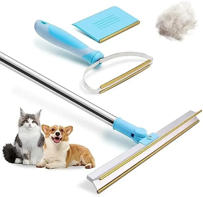 Pet Hair Remover Set - 180° Carpet Rake for Dogs & Cats